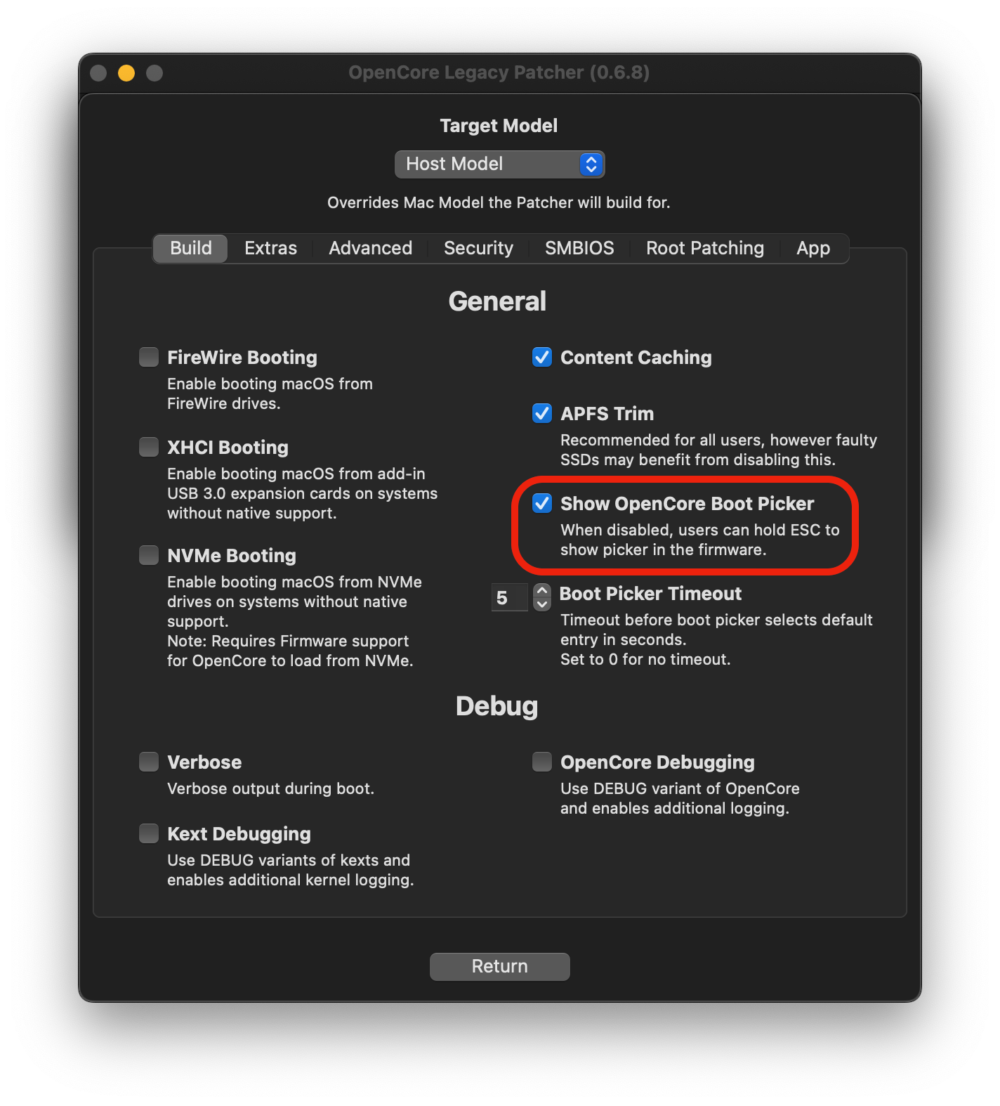 Settings Configuration